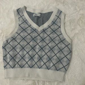 hollister blue argyle blue/grey sweater vest